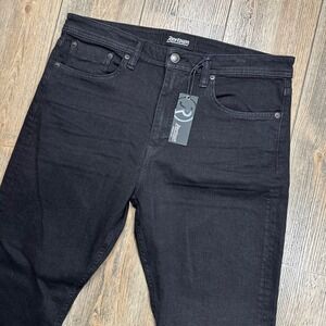 Revtown Taper Black Denim Jeans Mens Size 36x32 NWT Tapered Leg Slim Straight